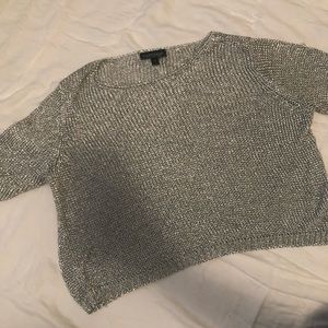 Glitter mesh crop top